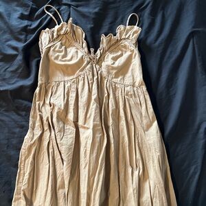 Beige Sleeveless Dress